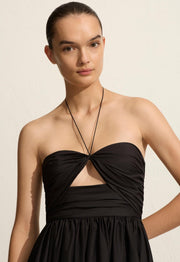 Bandeau Rouched Sundress - Black - Matteau